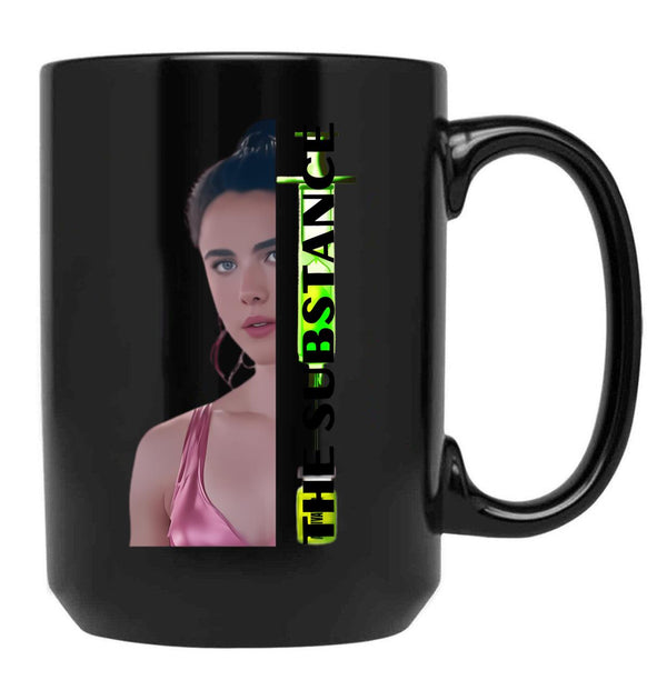 The Substance Demi Horror Movie Black Coffee Mug, Gift Coffee Mug