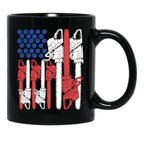 4Th Of July Arborist Shirt Men Tree Climber Dad Chainsaw Black Coffee Mug, Gift Coffee Mug - Black