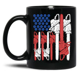 4Th Of July Arborist Shirt Men Tree Climber Dad Chainsaw Black Coffee Mug, Gift Coffee Mug - Black