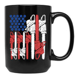 4Th Of July Arborist Shirt Men Tree Climber Dad Chainsaw Black Coffee Mug, Gift Coffee Mug