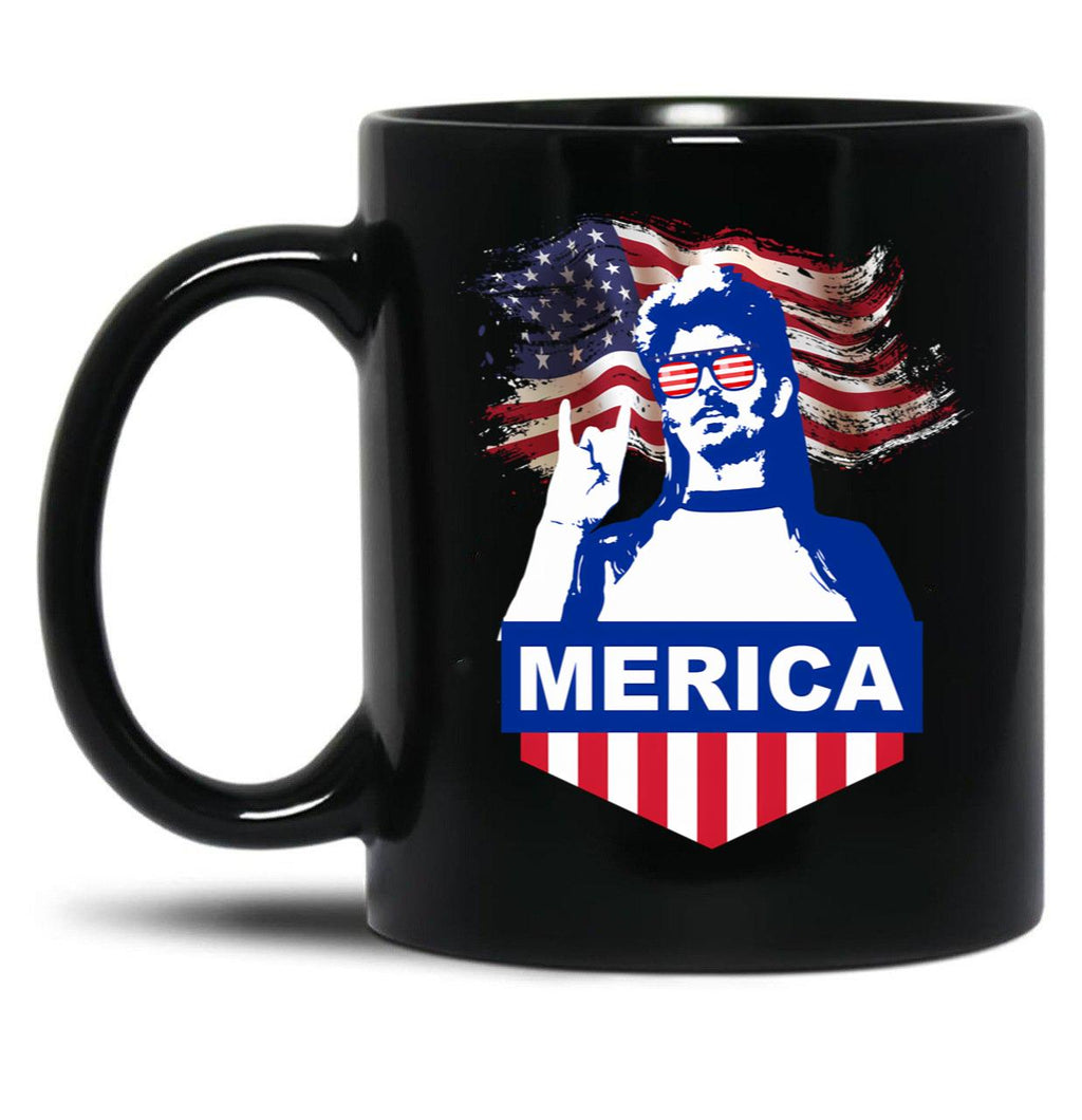 4Th Of July Joe Dirt Merica Black Coffee Mug