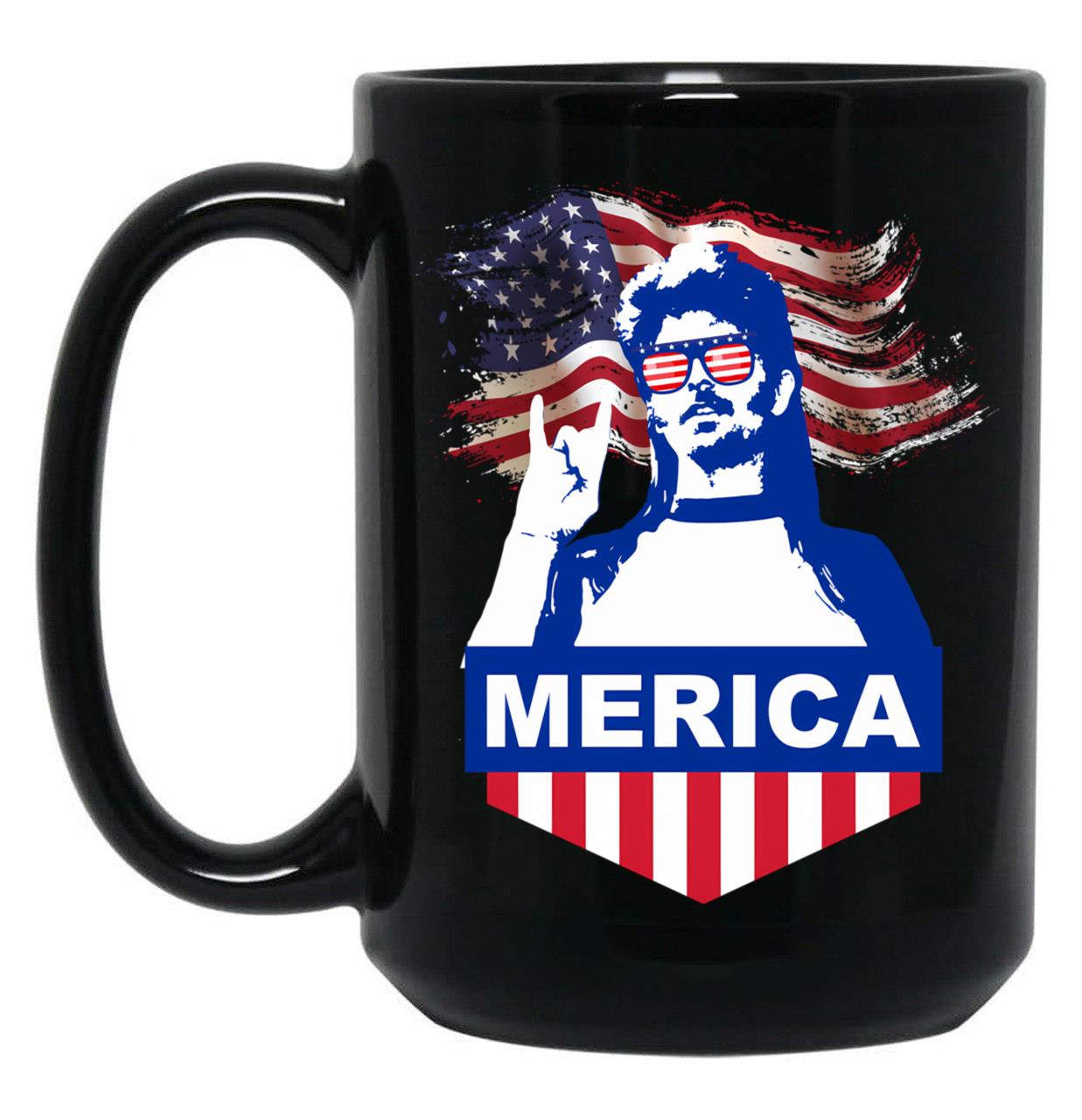 4Th Of July Joe Dirt Merica Black Coffee Mug