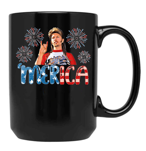 4Th Of July Joe Dirt Black Coffee Mug - Black