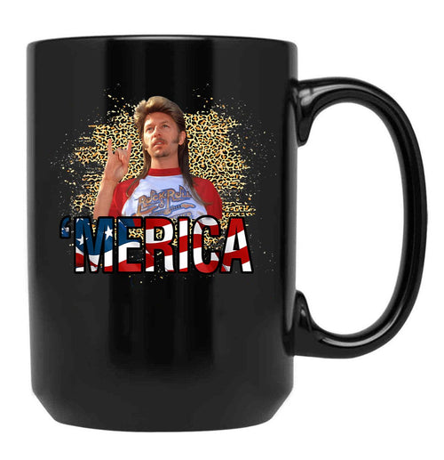 4Th Of July Merica Funny With Vintage Name Joe Lover Family (2) Black Coffee Mug - Black