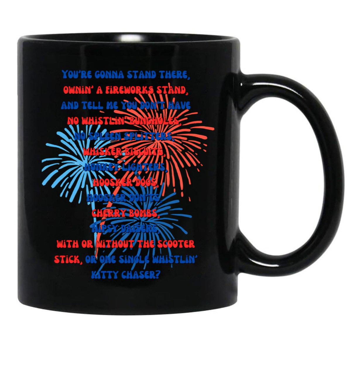 4Th Of July Text Black Coffee Mug - Black