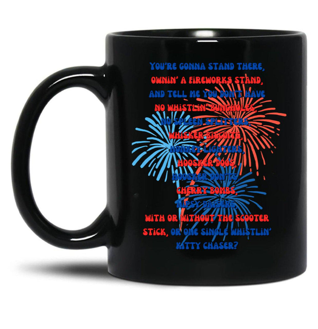 4Th Of July Text Black Coffee Mug