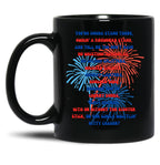 4Th Of July Text Black Coffee Mug