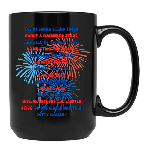 4Th Of July Text Black Coffee Mug - Black