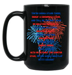 4Th Of July Text Black Coffee Mug