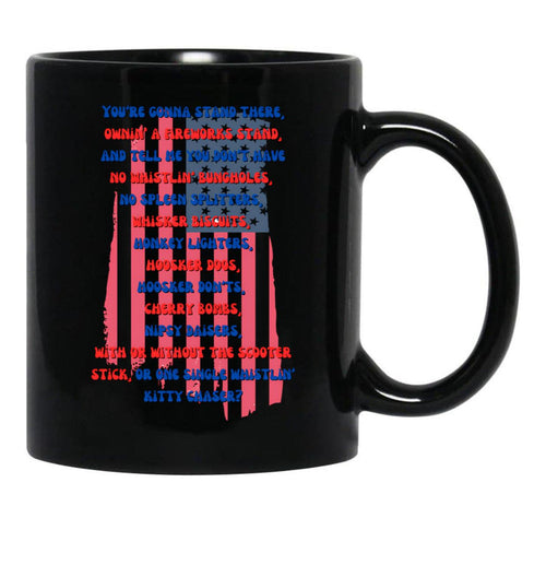 4Th Of July Text Black Coffee Mug - Black