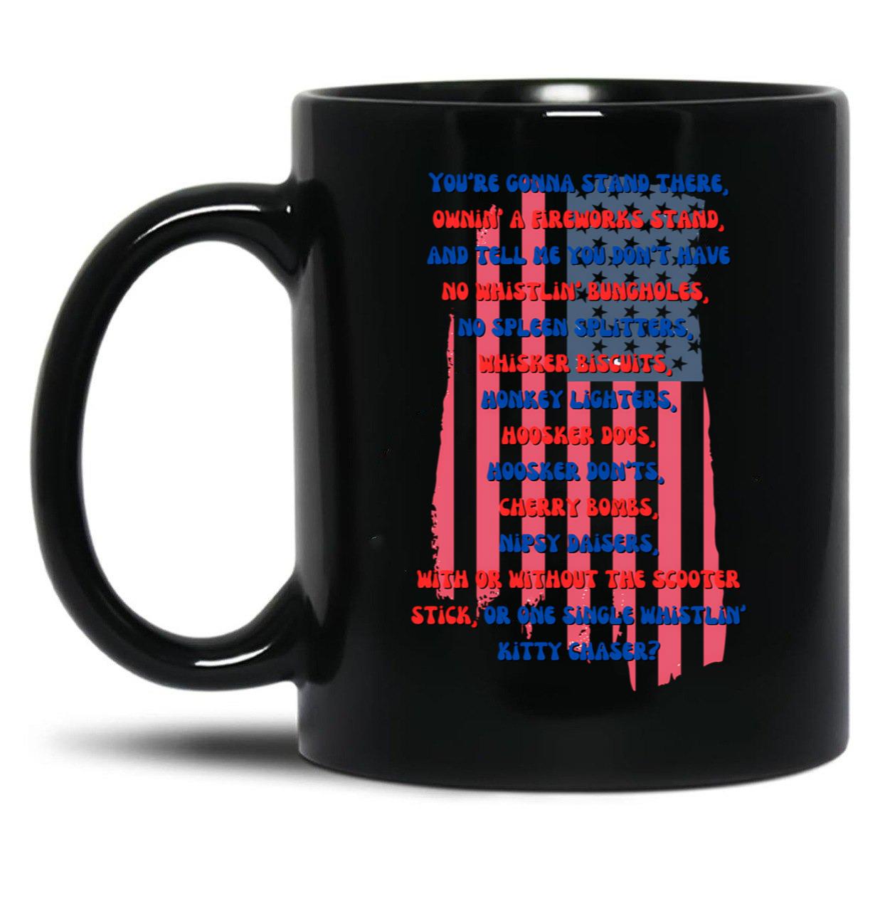 4Th Of July Text Black Coffee Mug