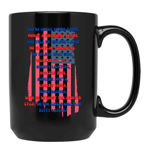 4Th Of July Text Black Coffee Mug - Black