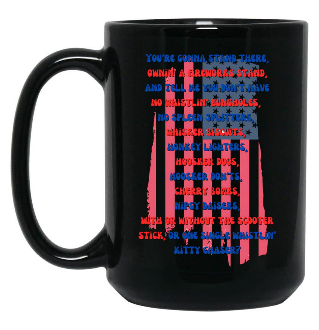 4Th Of July Text Black Coffee Mug