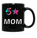 5 Star Mom Black Coffee Mug, Gift Coffee Mug - Black