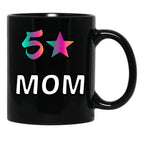 5 Star Mom Black Coffee Mug, Gift Coffee Mug - Black