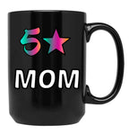 5 Star Mom Black Coffee Mug, Gift Coffee Mug