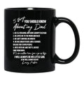 5 Things You Should Know About My Dad Black Coffee Mug - Black