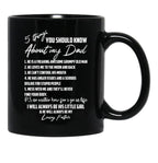 5 Things You Should Know About My Dad Black Coffee Mug - Black