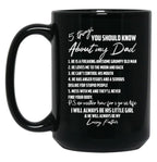 5 Things You Should Know About My Dad Black Coffee Mug, Gift Coffee Mug