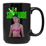 The Substance Demi Moore Horror Movie Black Coffee Mug, Gift Coffee Mug