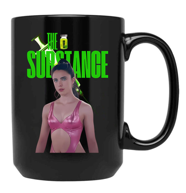 The Substance Demi Moore Horror Movie Black Coffee Mug, Gift Coffee Mug