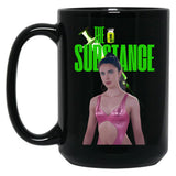 The Substance Demi Moore Horror Movie Black Coffee Mug, Gift Coffee Mug