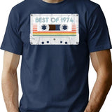 50Th Birthday Best Of 1975 Cassette Tape Vintage For Gift T-Shirt for Men & Women, T-Shirts Graphic Tee - Navy