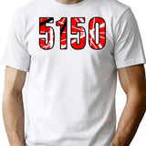 5150 T-Shirt for Men & Women, T-Shirts Graphic Tee - White
