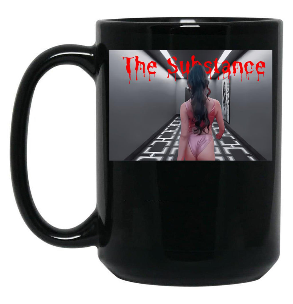 The Substance Horror Movie Margaret Qualley Film Demi Moore Black Coffee Mug, Gift Coffee Mug