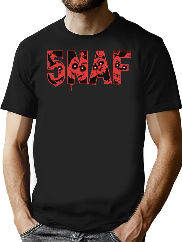 5NAF Five Nights at Freddy_s Classic Premium Heavyweight Cotton T-Shirt - Black