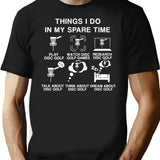 6 Things I Do in My Spare Time Disc Golf Funny Disc Golf Lovers Players Gift for Mens and Womens Premium Heavyweight Cotton T-Shirt - Black