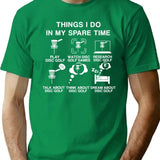 6 Things I Do in My Spare Time Disc Golf Funny Disc Golf Lovers Players Gift for Mens and Womens Premium Heavyweight Cotton T-Shirt - Green