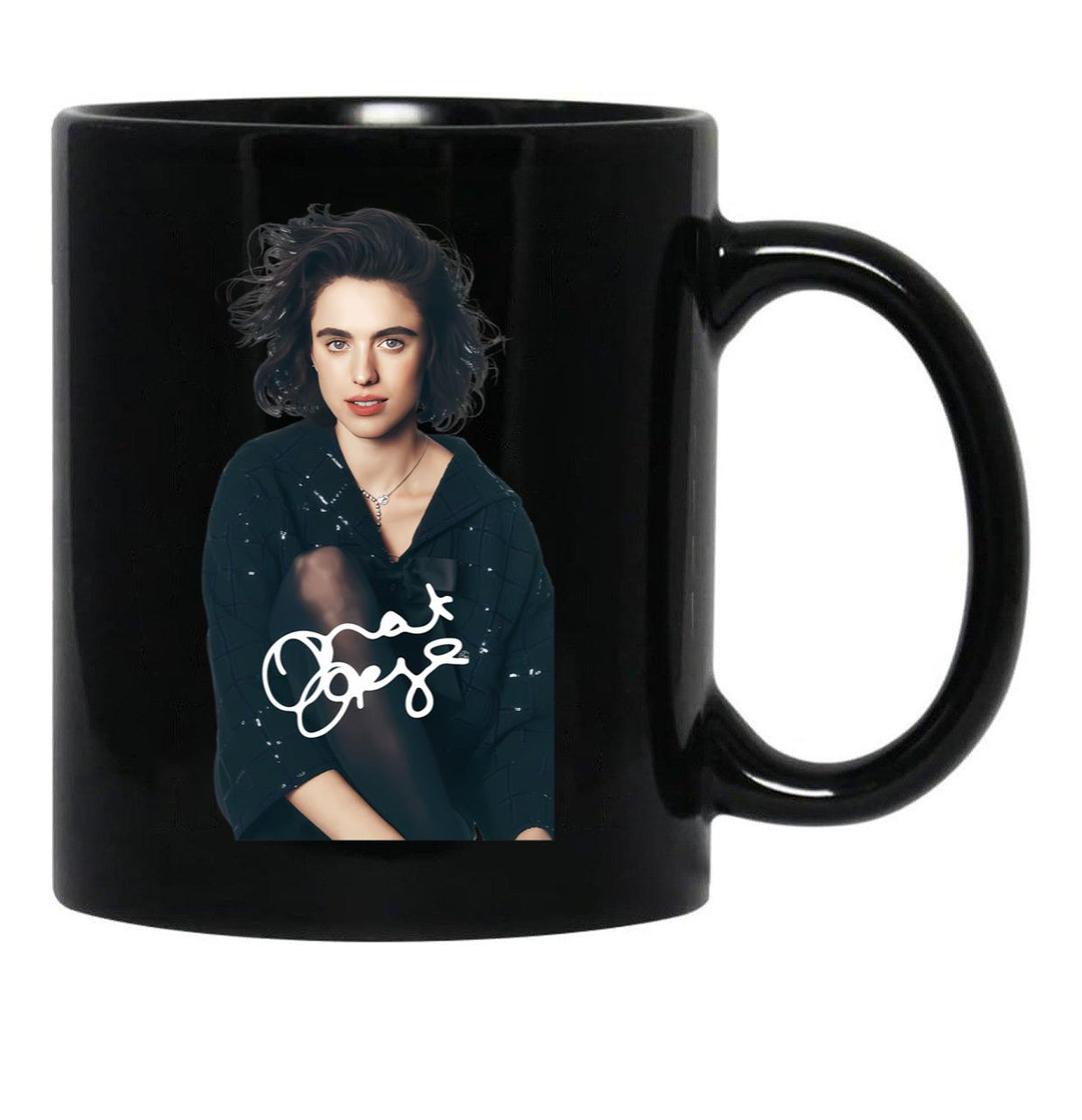 Margaret Qualley Signature Black Coffee Mug, Gift Coffee Mug - Black