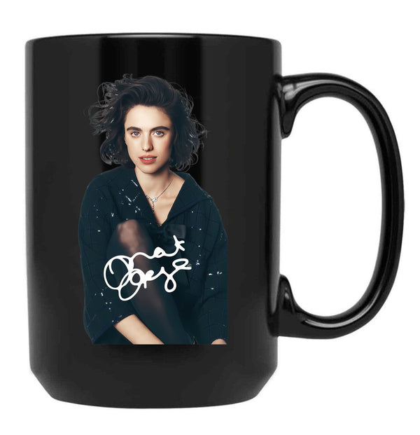 Margaret Qualley Signature Black Coffee Mug, Gift Coffee Mug