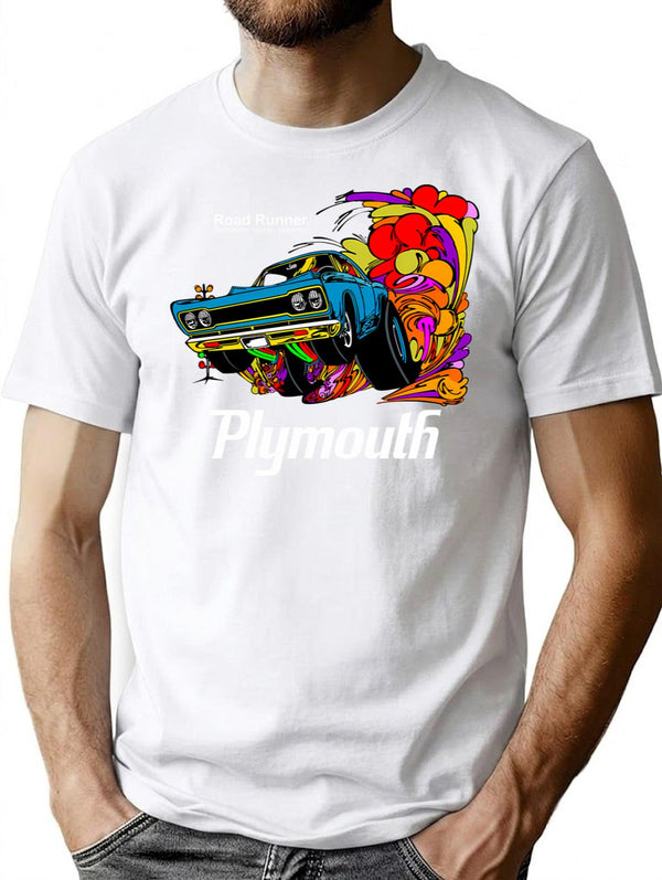70'S Muscle Car T-Shirt for Men & Women, T-Shirts Graphic Tee - White