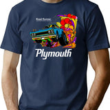 70'S Muscle Car T-Shirt for Men & Women, T-Shirts Graphic Tee - Navy