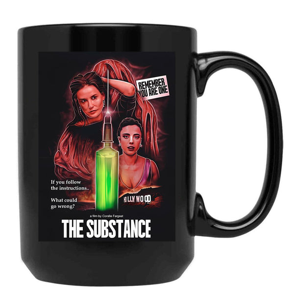 The Sustance Horror 2024 Black Coffee Mug, Gift Coffee Mug