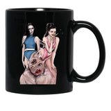 Margaret Qualley The Substance Horror Art Black Coffee Mug, Gift Coffee Mug - Black