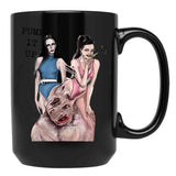 Margaret Qualley The Substance Horror Art Black Coffee Mug, Gift Coffee Mug