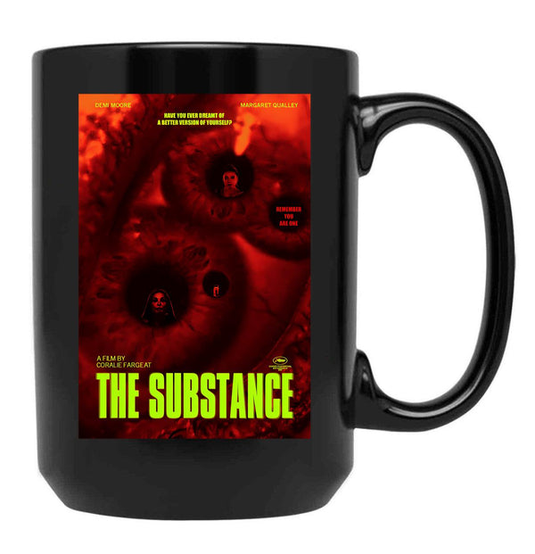 The Substance Horror Eyes Black Coffee Mug, Gift Coffee Mug
