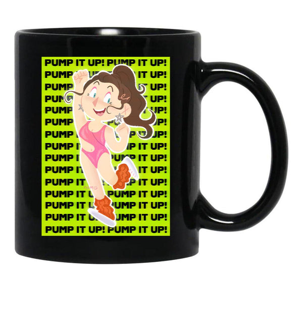 The Substance - Pump It Up With Sue Black Coffee Mug, Gift Coffee Mug - Black