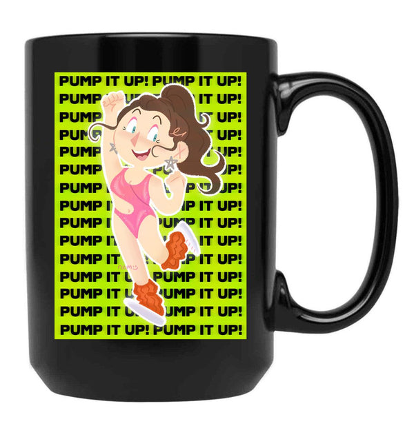The Substance - Pump It Up With Sue Black Coffee Mug, Gift Coffee Mug