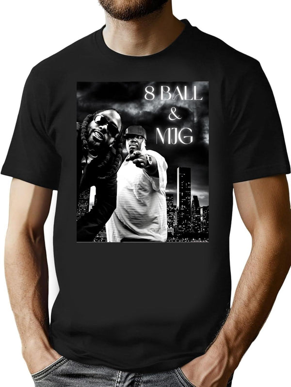 8 Ball Mjg Design Premium Heavyweight Cotton T-Shirt - Black