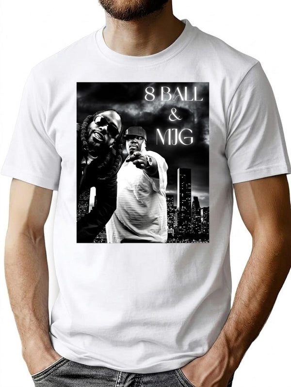 8 Ball Mjg Design Premium Heavyweight Cotton T-Shirt - White