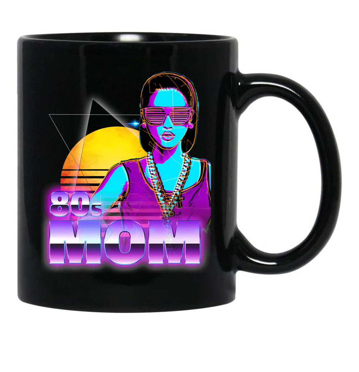 80S Mom Black Coffee Mug, Gift Coffee Mug - Black