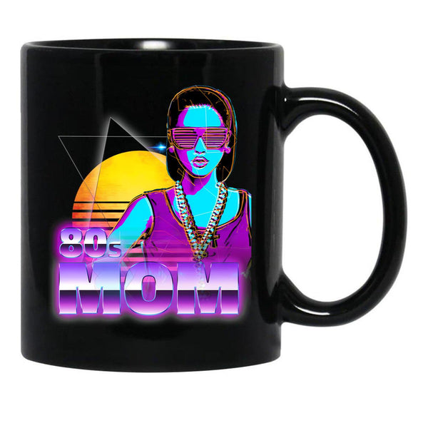 80S Mom Black Coffee Mug, Gift Coffee Mug - Black