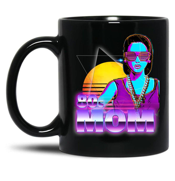 80S Mom Black Coffee Mug, Gift Coffee Mug - Black