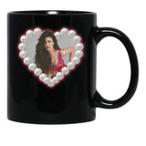 Margaret Qualley Love Heart Black Coffee Mug, Gift Coffee Mug - Black