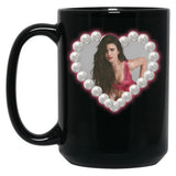 Margaret Qualley Love Heart Black Coffee Mug, Gift Coffee Mug