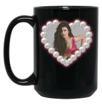 Margaret Qualley Love Heart Black Coffee Mug, Gift Coffee Mug